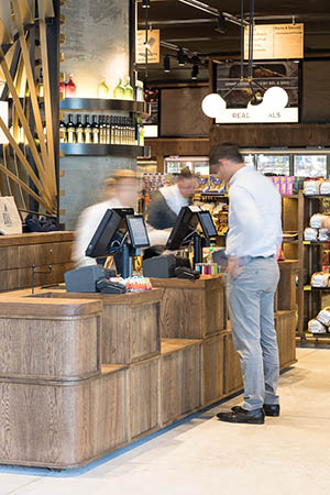 A payment counter at Barangaroo with easy to reach payment facilities