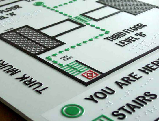 A Tactile map showing the layout of a building